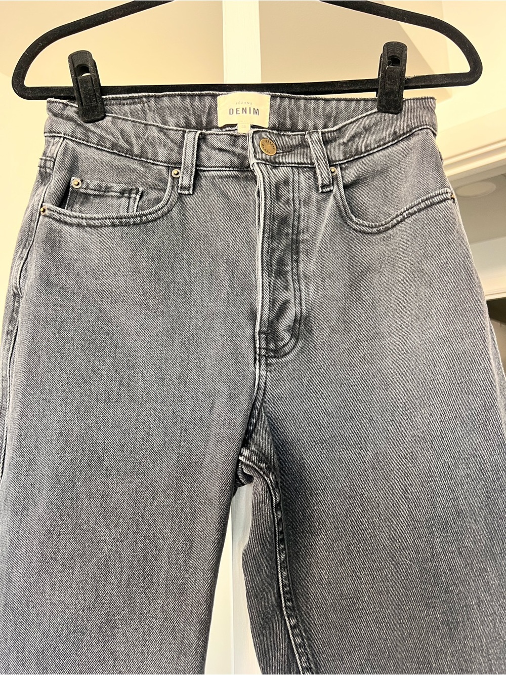 Sezane Brut Sexy Jean Straight Leg Charcoal Black Size US 6/EU 38 - Picture 5 of 10